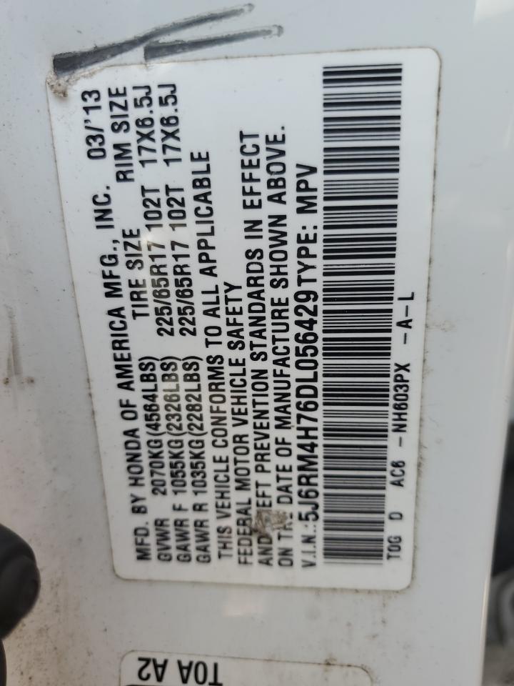 2013 Honda Cr-V Exl VIN: 5J6RM4H76DL056429 Lot: 81817795