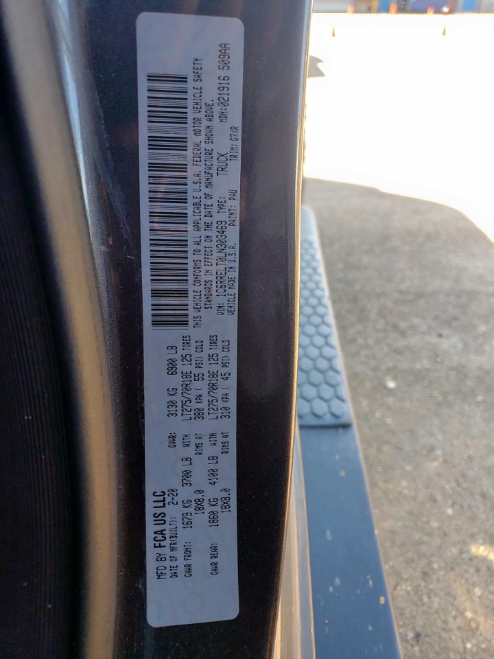 2020 Ram 1500 Rebel VIN: 1C6RRELT0LN303469 Lot: 81731325