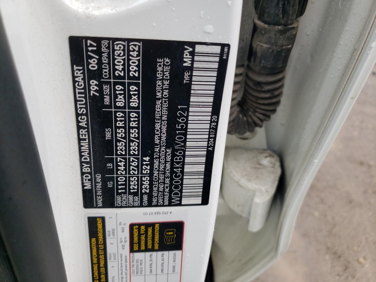 2018 Mercedes-Benz Glc 300 4Matic VIN: WDC0G4KB6JV015621 Lot: 80748555