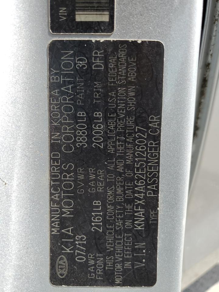 2014 Kia Forte Lx VIN: KNAFX4A62E5126027 Lot: 82097645