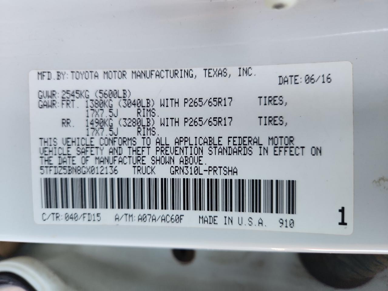 2016 Toyota Tacoma Double Cab VIN: 5TFDZ5BN8GX012136 Lot: 80111925