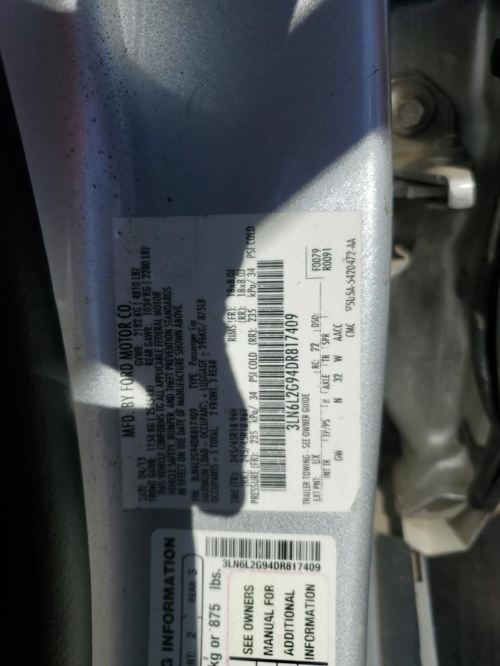 2013 Lincoln Mkz VIN: 3LN6L2G94DR817409 Lot: 81827795