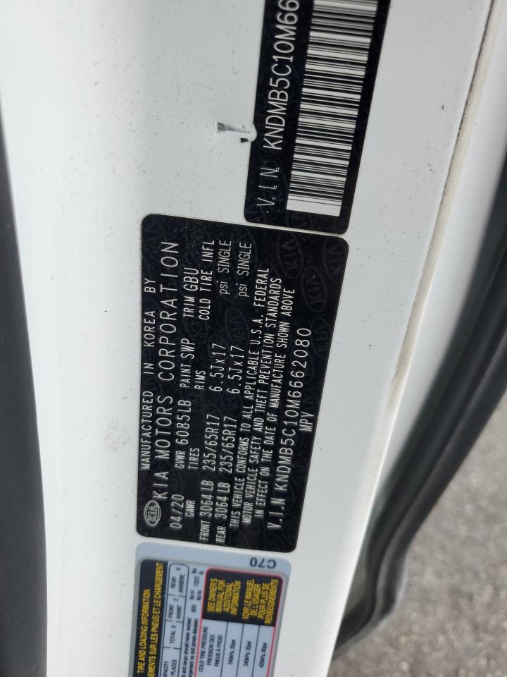 2021 Kia Sedona Lx VIN: KNDMB5C10M6662080 Lot: 80777685