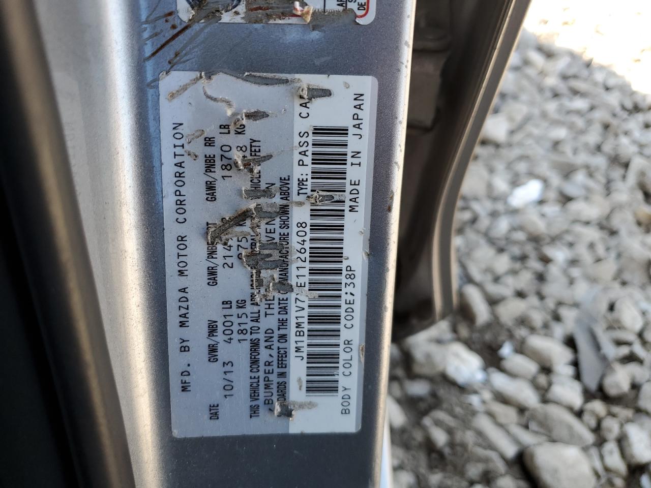 2014 Mazda 3 Touring VIN: JM1BM1V7XE1126408 Lot: 81147325