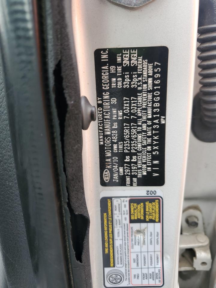 2011 Kia Sorento Base VIN: 5XYKT3A13BG016957 Lot: 84374525