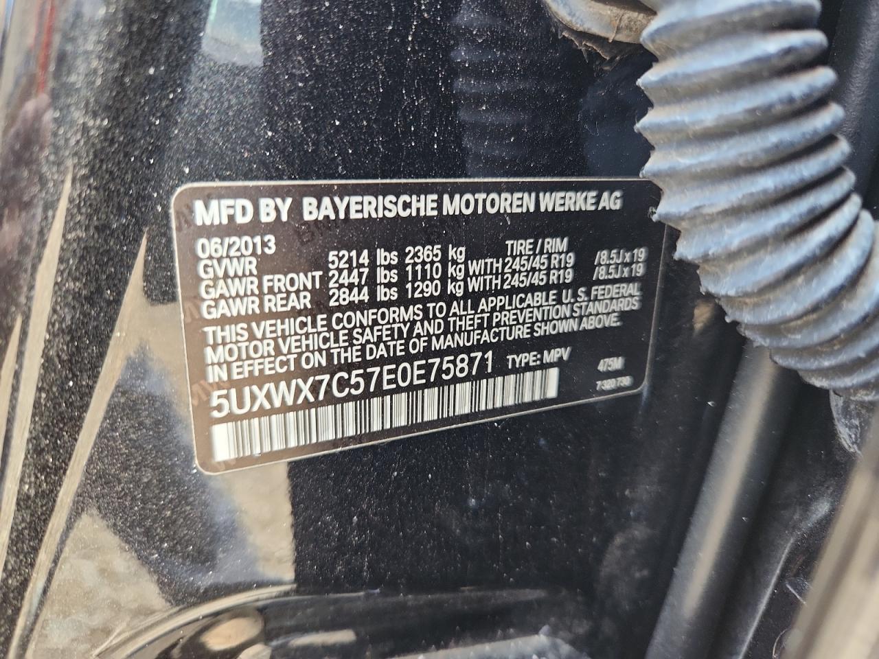 2014 BMW X3 xDrive35I VIN: 5UXWX7C57E0E75871 Lot: 71294935