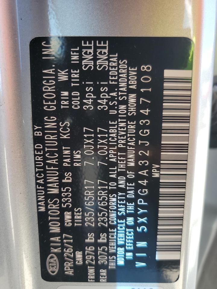 2018 Kia Sorento Lx VIN: 5XYPG4A32JG347108 Lot: 70183595
