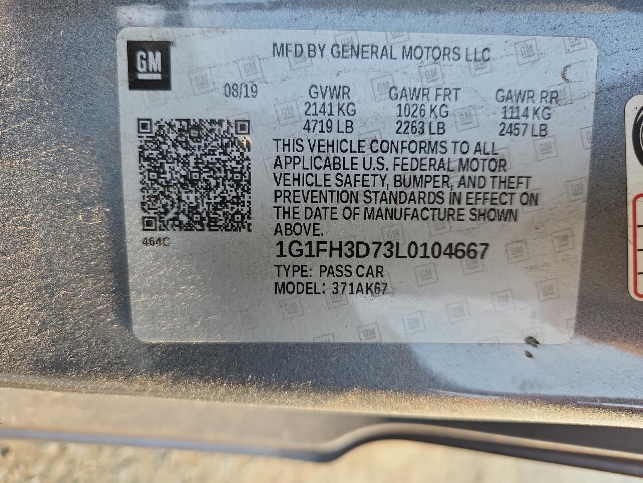 2020 Chevrolet Camaro Ss VIN: 1G1FH3D73L0104667 Lot: 80610435