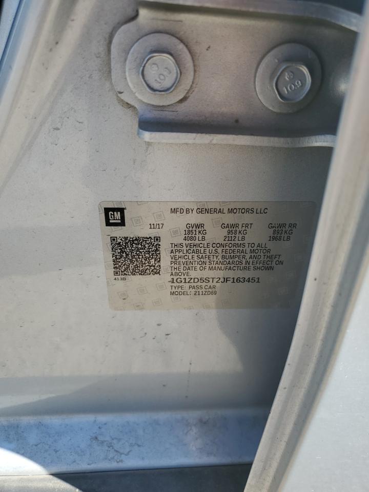 2018 Chevrolet Malibu Lt VIN: 1G1ZD5ST2JF163451 Lot: 83853055