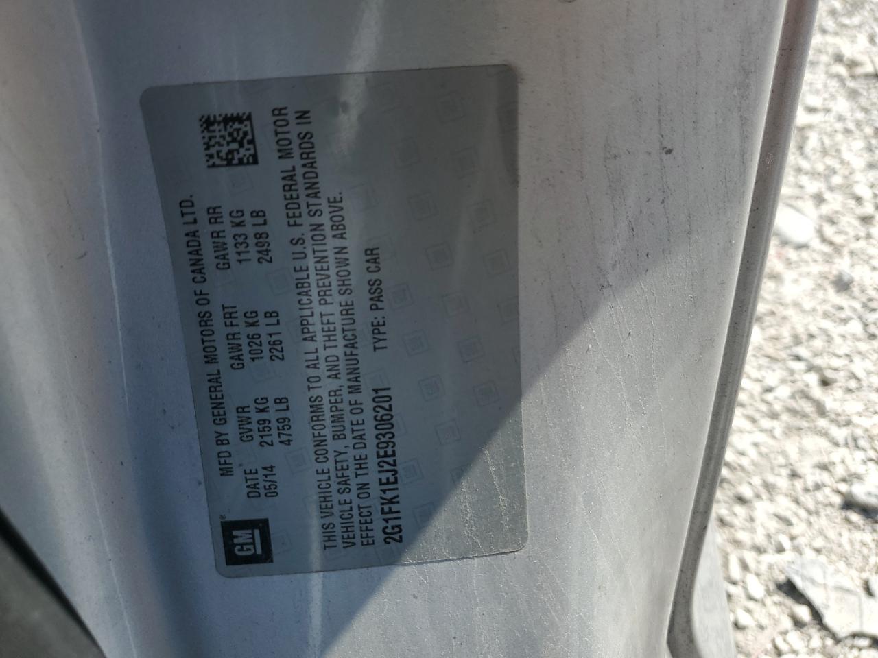 2014 Chevrolet Camaro 2Ss VIN: 2G1FK1EJ2E9306201 Lot: 84226565