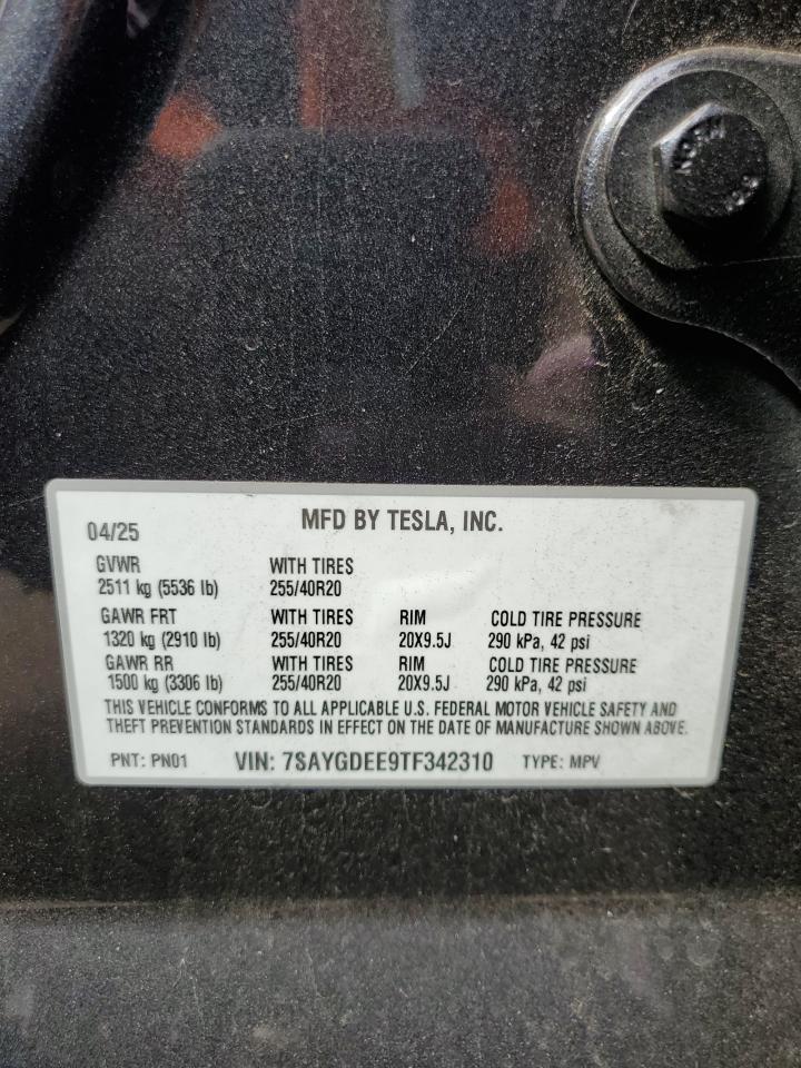 2026 Tesla Model Y VIN: 7SAYGDEE9TF342310 Lot: 81294125