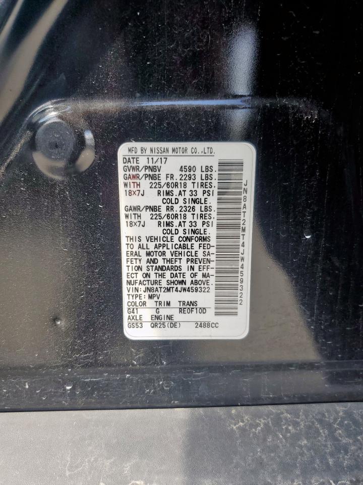 2018 Nissan Rogue S VIN: JN8AT2MT4JW459322 Lot: 82070935