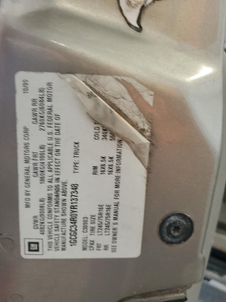 2000 Chevrolet Gmt-400 C3500 VIN: 1GCGC34R0YR137348 Lot: 83834885