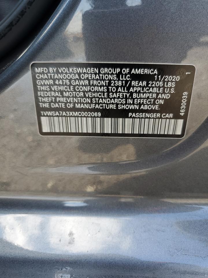 2021 Volkswagen Passat Se VIN: 1VWSA7A3XMC002069 Lot: 81044835