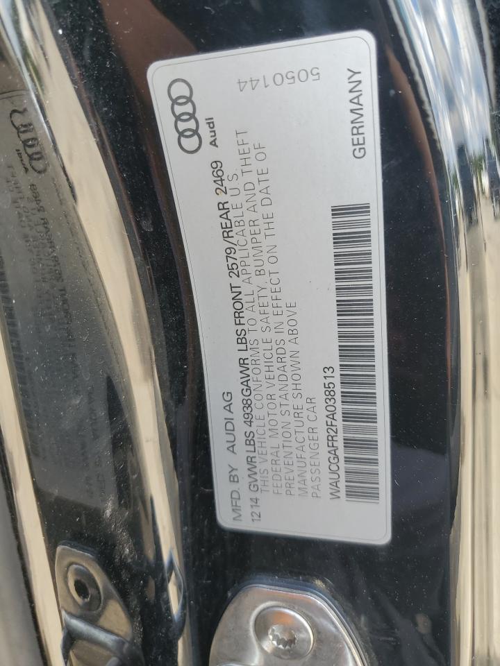 2015 Audi S5 Premium Plus VIN: WAUCGAFR2FA038513 Lot: 81719975
