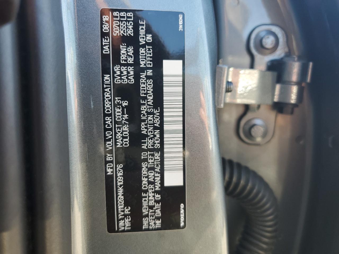 2019 Volvo V90 T5 R-Design VIN: YV1102GM4K1091676 Lot: 81310285