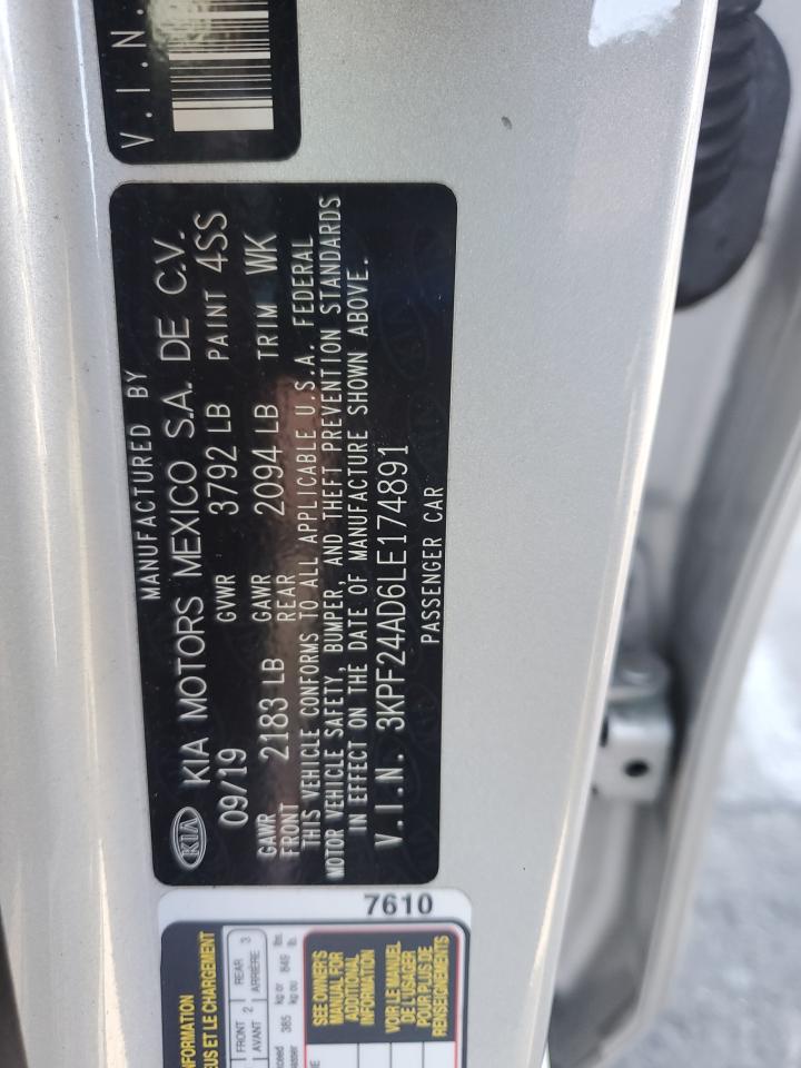 2020 Kia Forte Fe VIN: 3KPF24AD6LE174891 Lot: 81714295