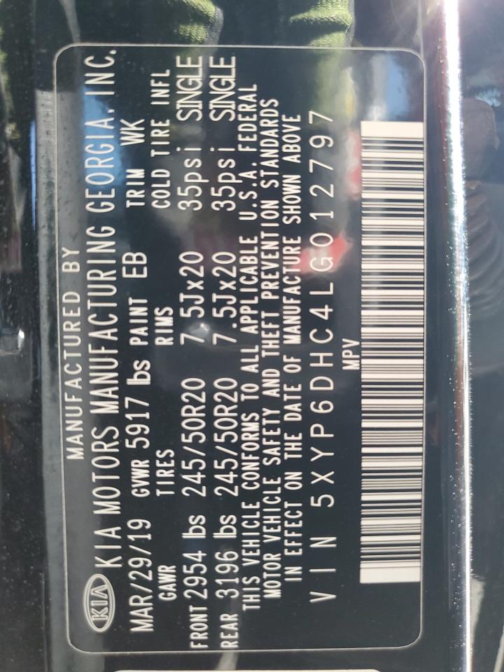 2020 Kia Telluride S VIN: 5XYP6DHC4LG012797 Lot: 83865295