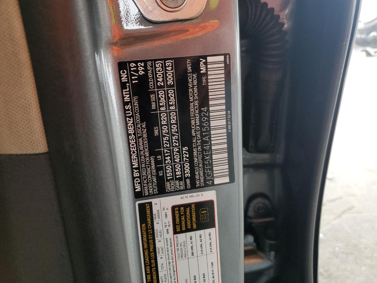 2020 Mercedes-Benz Gls 450 4Matic VIN: 4JGFF5KE4LA156924 Lot: 80668375