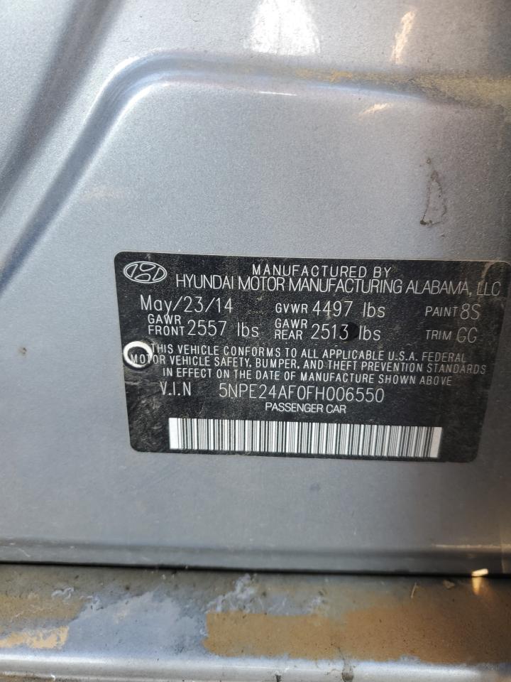 2015 Hyundai Sonata Se VIN: 5NPE24AF0FH006550 Lot: 81107315