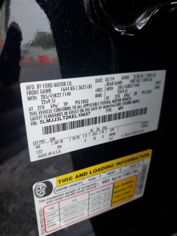 2019 Lincoln Navigator L Reserve VIN: 5LMJJ3LT2KEL10657 Lot: 83869725