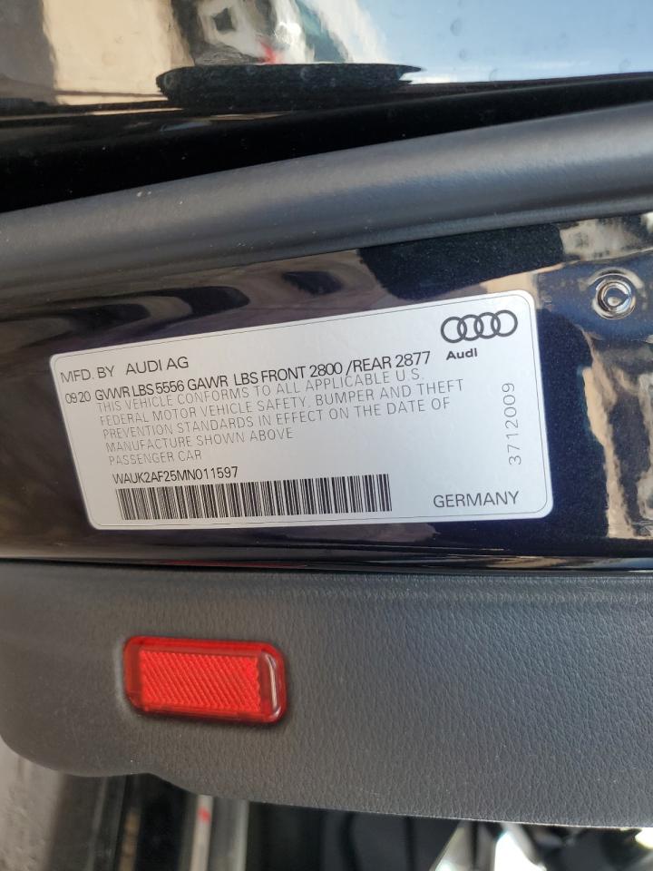 2021 Audi A6 Premium VIN: WAUK2AF25MN011597 Lot: 81330255