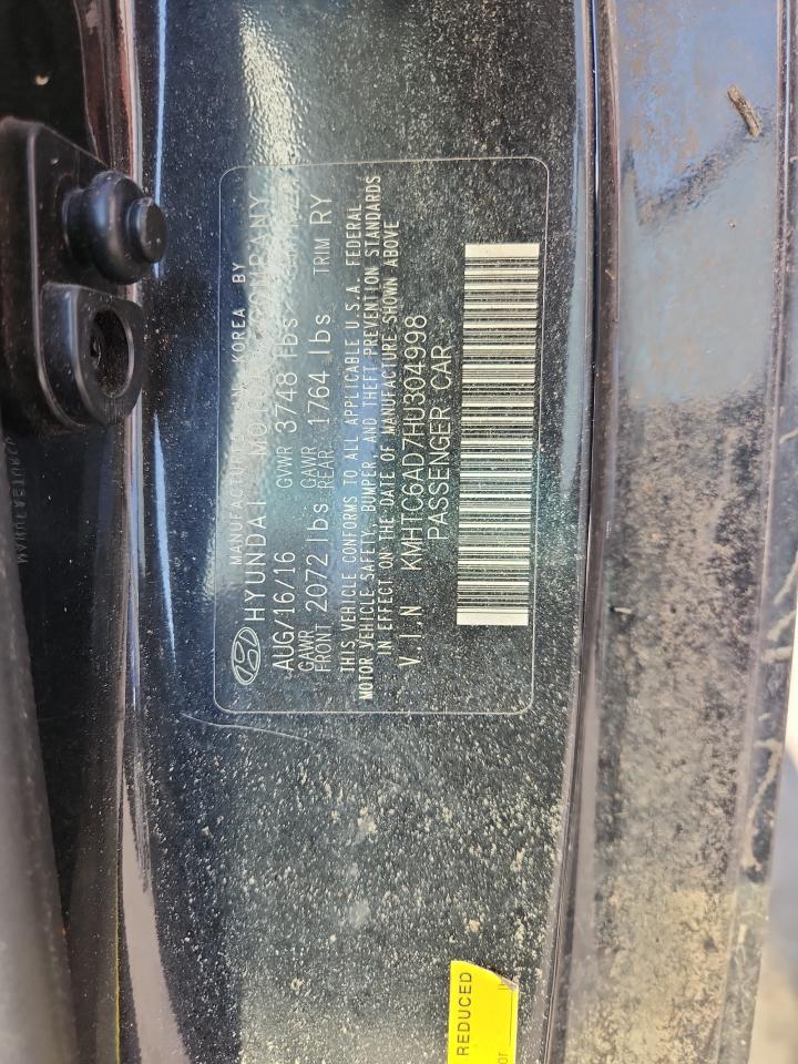 2017 Hyundai Veloster VIN: KMHTC6AD7HU304998 Lot: 70504965