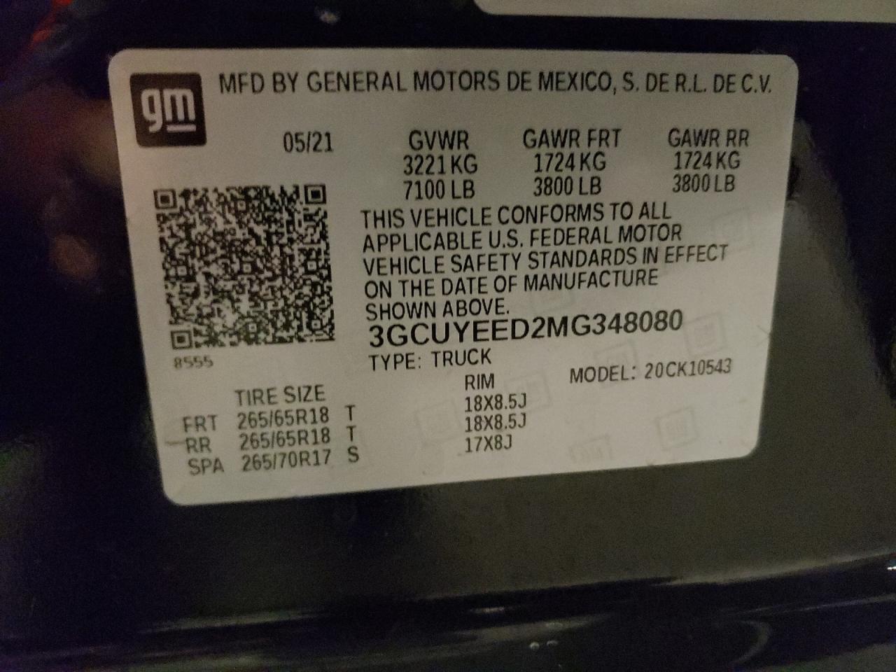 2021 Chevrolet Silverado K1500 Rst VIN: 3GCUYEED2MG348080 Lot: 81753895