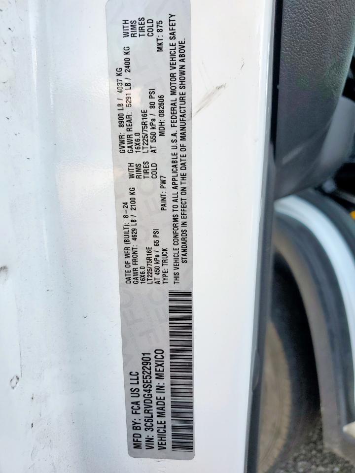 2025 Ram Promaster 2500 2500 High VIN: 3C6LRVDG4SE522901 Lot: 71848445