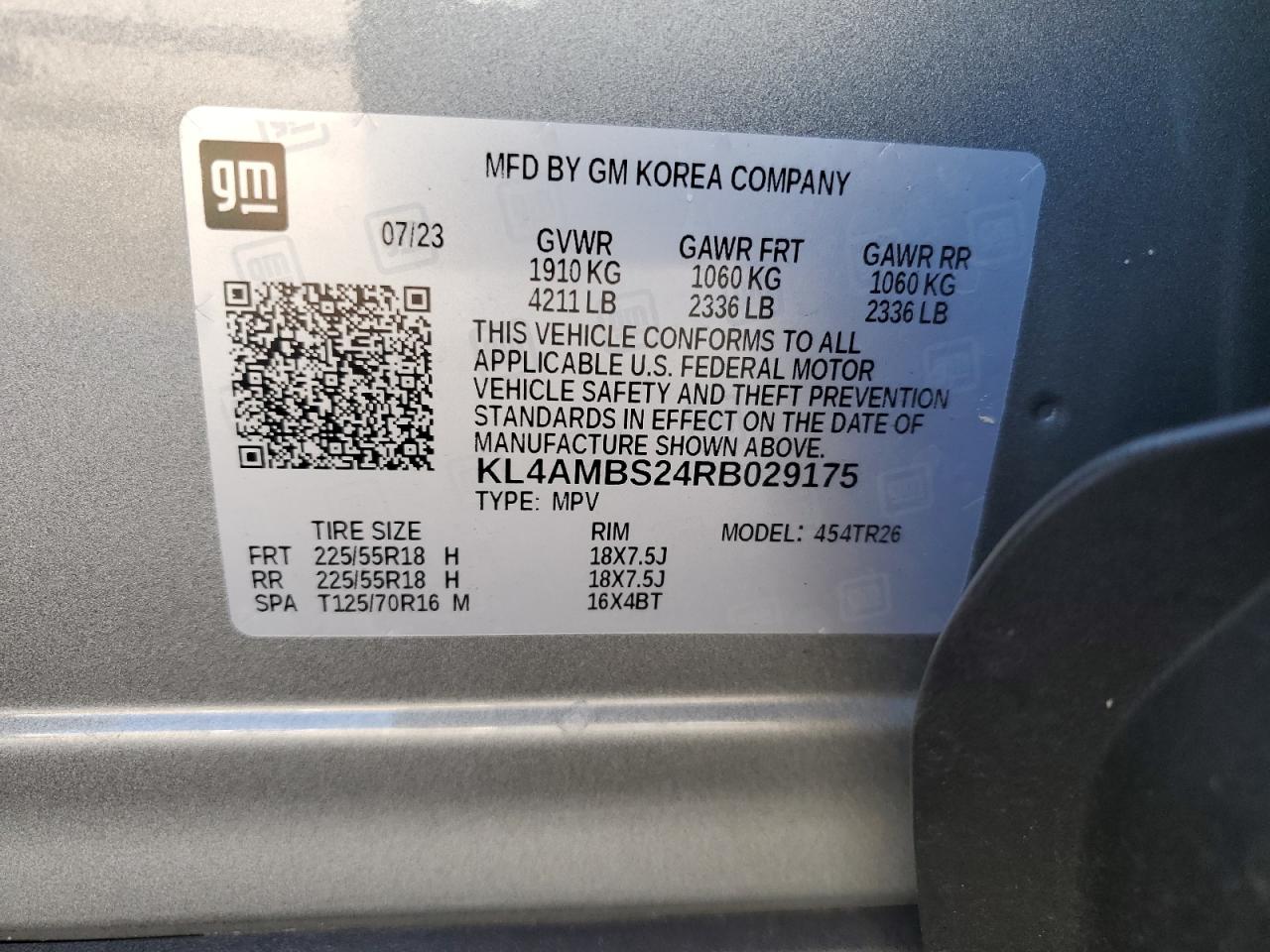 2024 Buick Encore Gx Preferred VIN: KL4AMBS24RB029175 Lot: 80009065