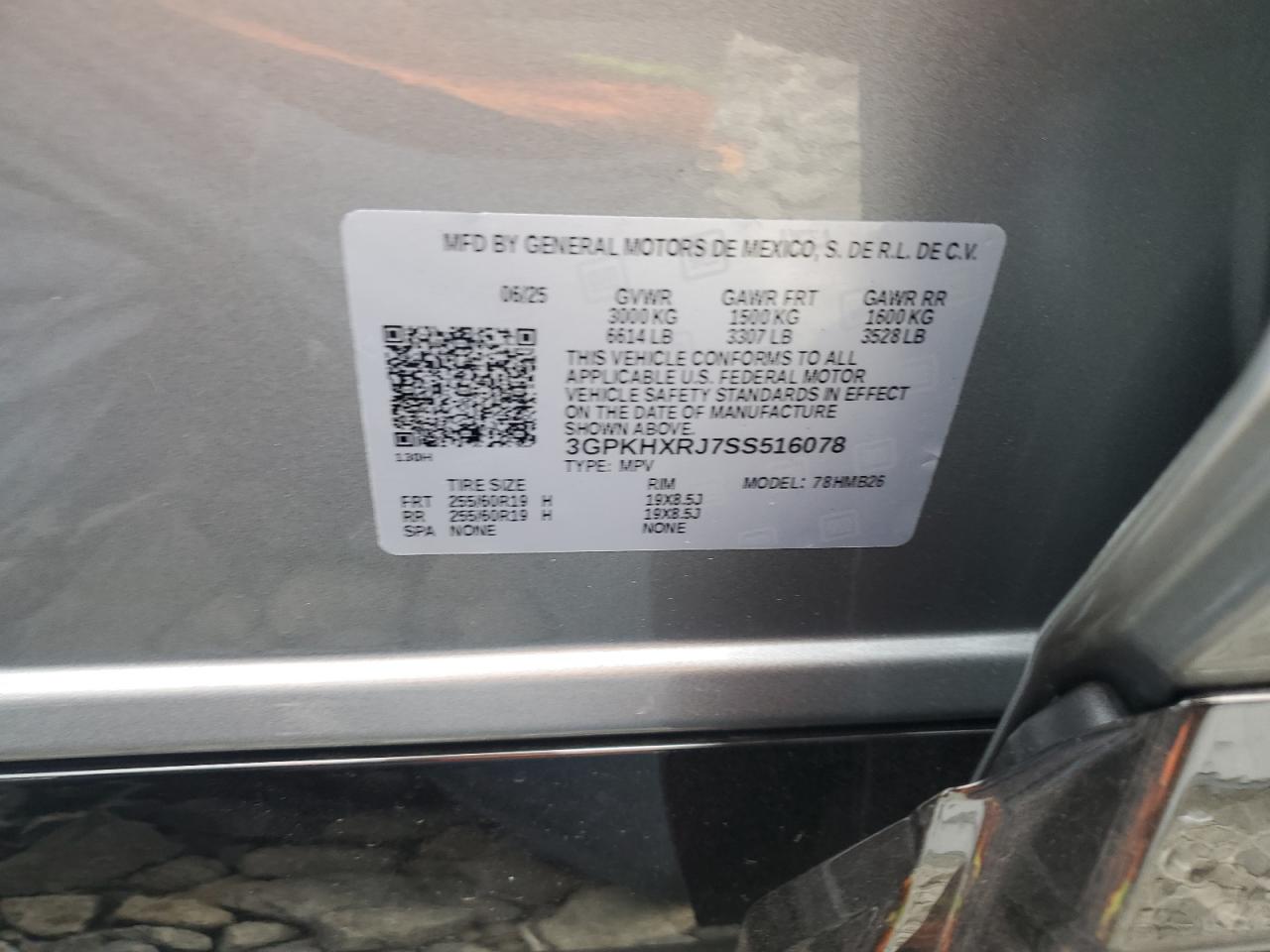 2025 Honda Prologue Tour VIN: 3GPKHXRJ7SS516078 Lot: 81428165