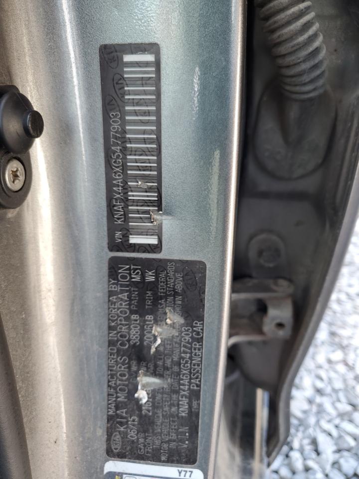 2016 Kia Forte Lx VIN: KNAFX4A6XG5477903 Lot: 71433595