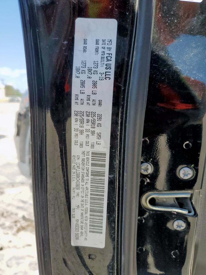 2019 Jeep Cherokee Limited VIN: 1C4PJLDB8KD433828 Lot: 80186885