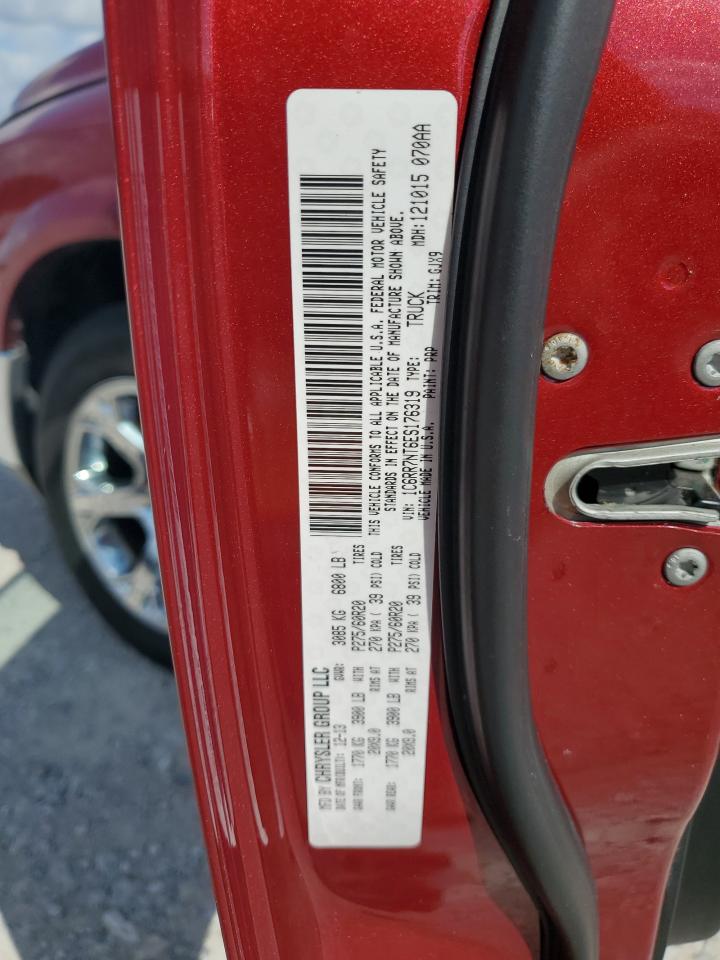 2014 Ram 1500 Laramie VIN: 1C6RR7NT6ES176319 Lot: 81791815