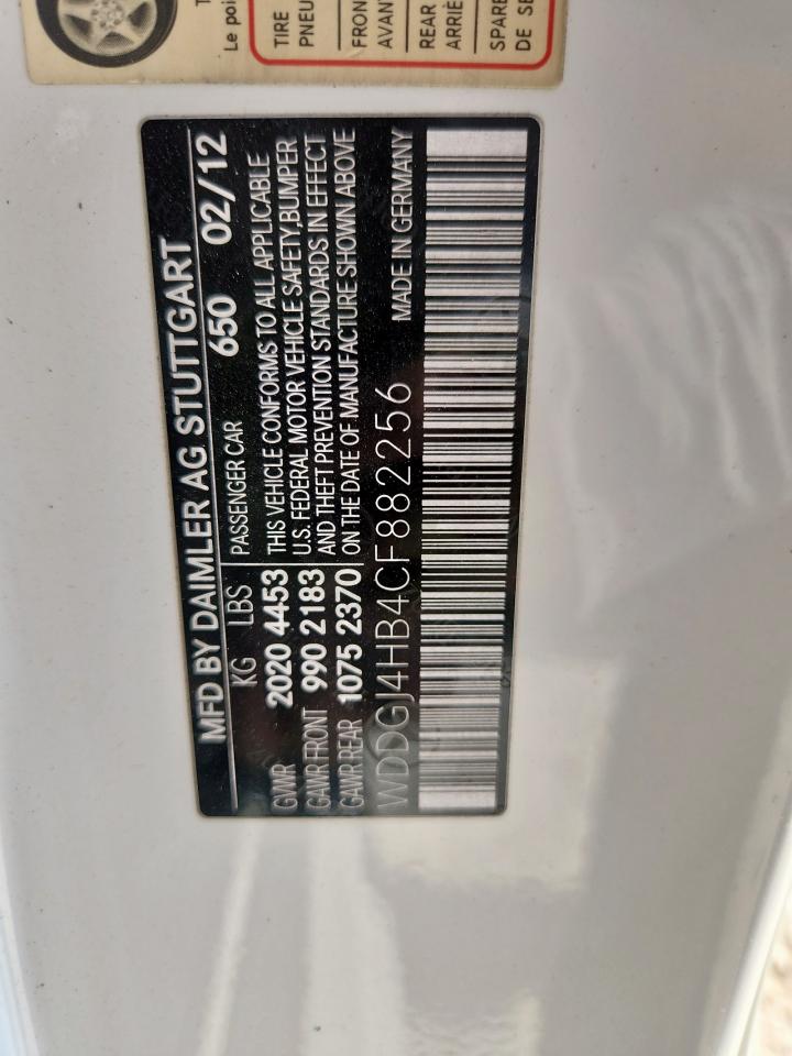 2012 Mercedes-Benz C 250 VIN: WDDGJ4HB4CF882256 Lot: 83810645