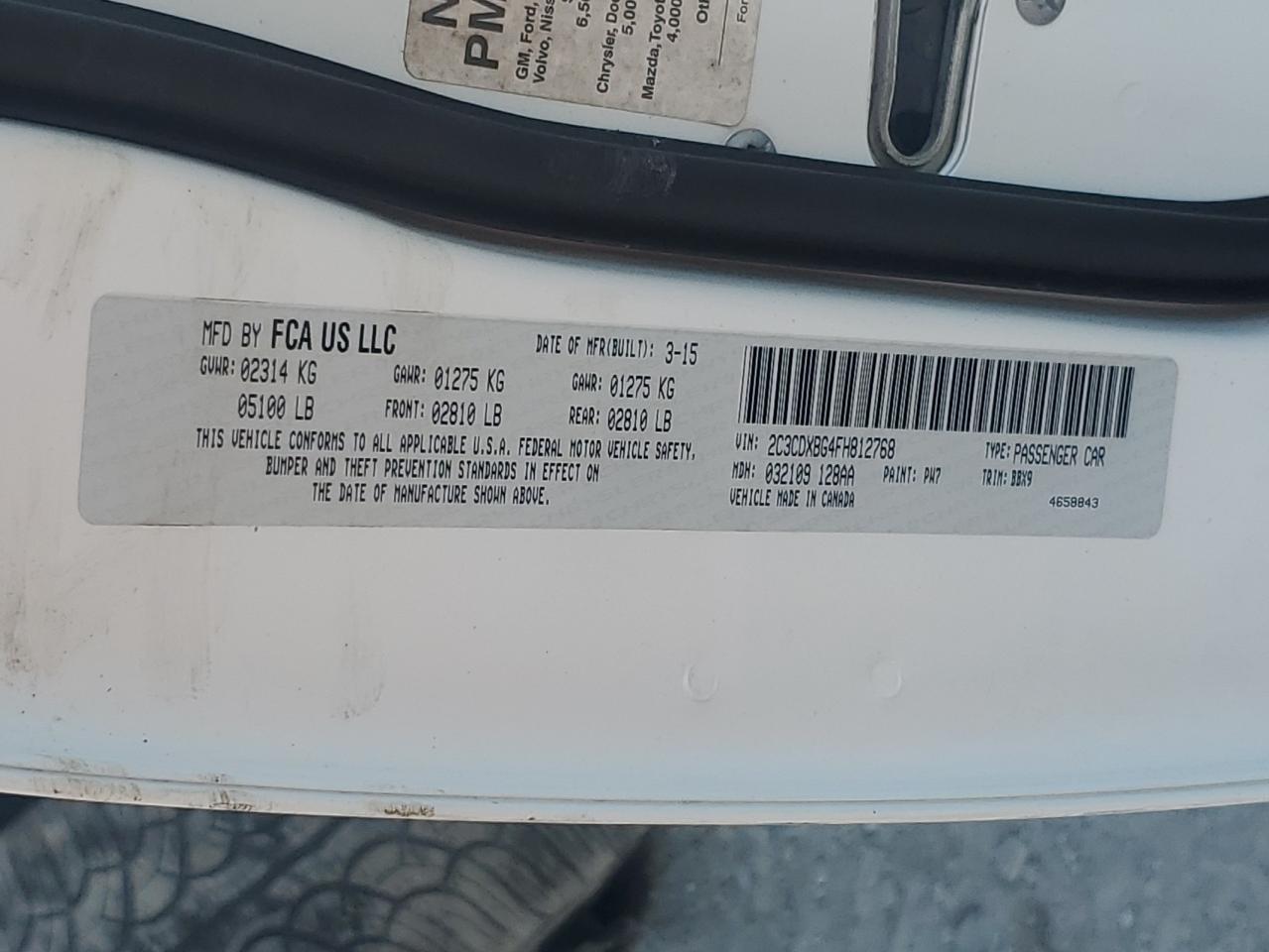 2015 Dodge Charger Se VIN: 2C3CDXBG4FH812768 Lot: 70750245