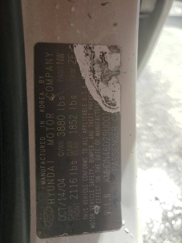 2005 Hyundai Elantra Gls VIN: KMHDN46D25U001540 Lot: 70667735