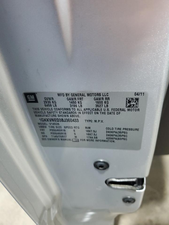 2011 GMC Acadia Sle VIN: 1GKKVNED3BJ360433 Lot: 71716845