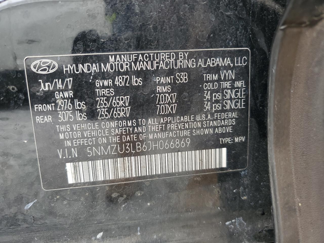 2018 Hyundai Santa Fe Sport VIN: 5NMZU3LB6JH066869 Lot: 84236265