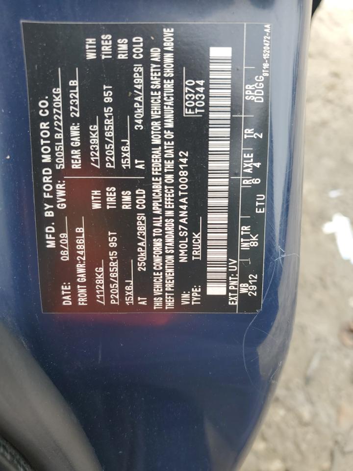 2010 Ford Transit Connect Xl VIN: NM0LS7AN4AT008142 Lot: 81889725