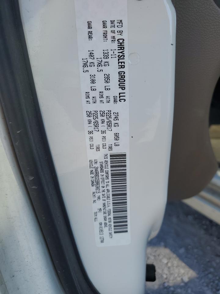 2011 Chrysler Town & Country Touring L VIN: 2A4RR8DG5BR630215 Lot: 81394565