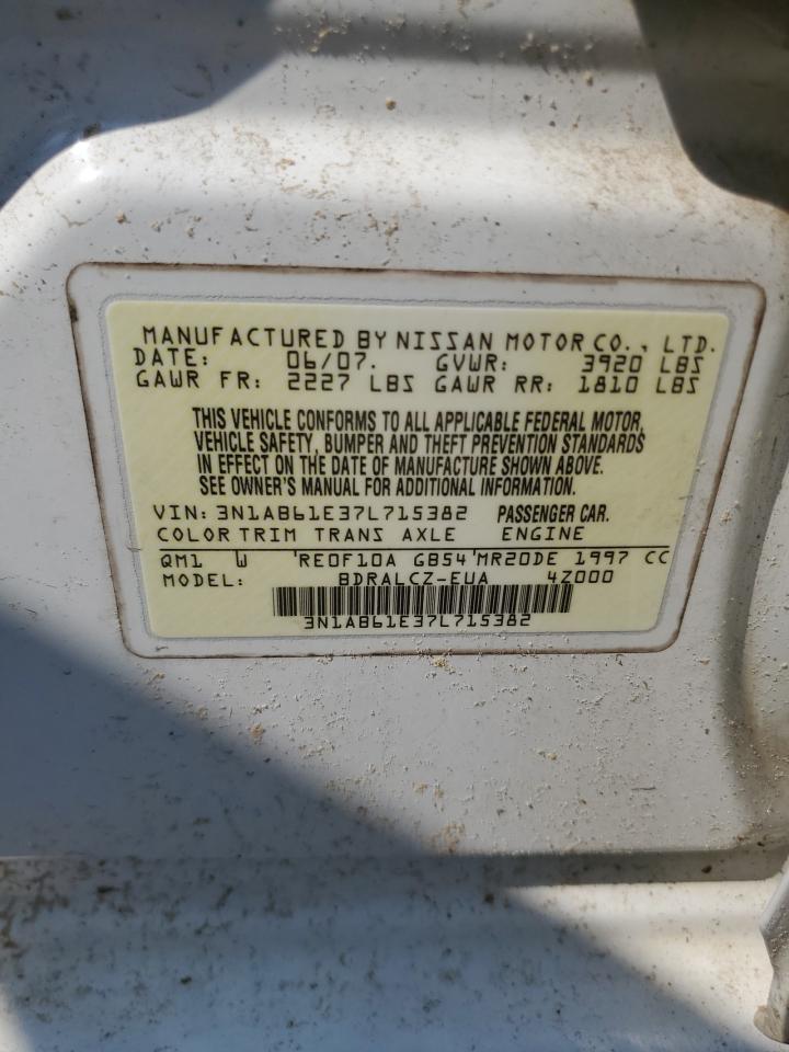 2007 Nissan Sentra 2.0 VIN: 3N1AB61E37L715382 Lot: 80107575