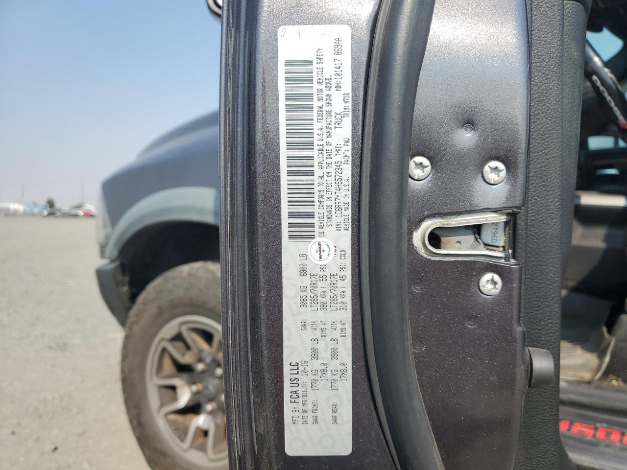 2017 Ram 1500 Rebel VIN: 1C6RR7YT4HS572345 Lot: 69992875