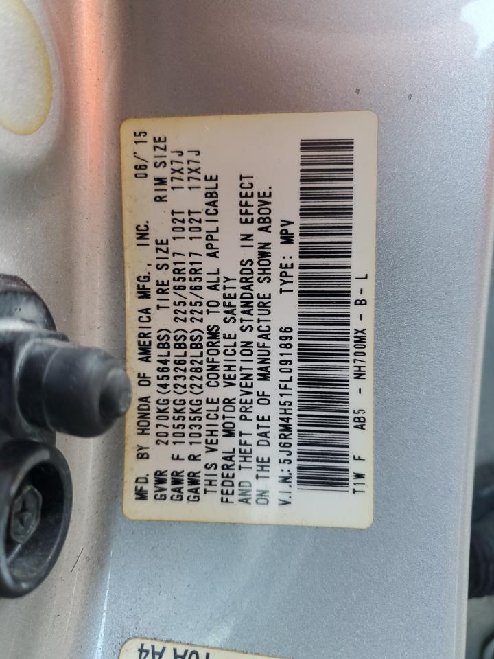 2015 Honda Cr-V Ex VIN: 5J6RM4H51FL091896 Lot: 71696045