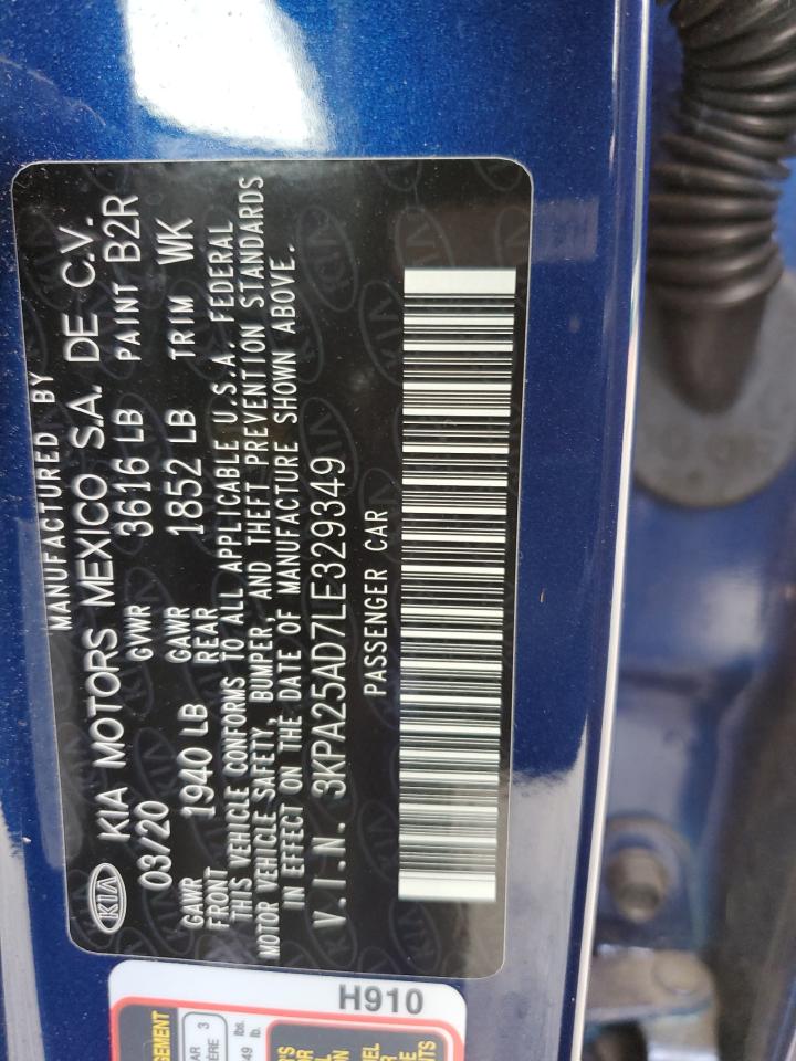 2020 Kia Rio Lx VIN: 3KPA25AD7LE329349 Lot: 80128905