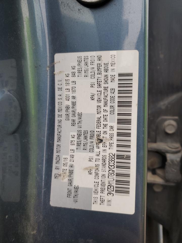 2016 Mazda 3 Sport VIN: 3MZBM1U78GM303882 Lot: 71663955