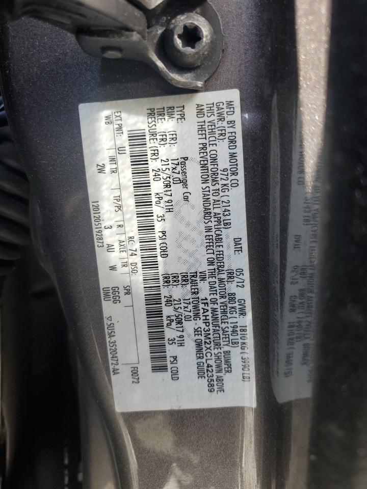 2012 Ford Focus Sel VIN: 1FAHP3M2XCL423589 Lot: 80925855