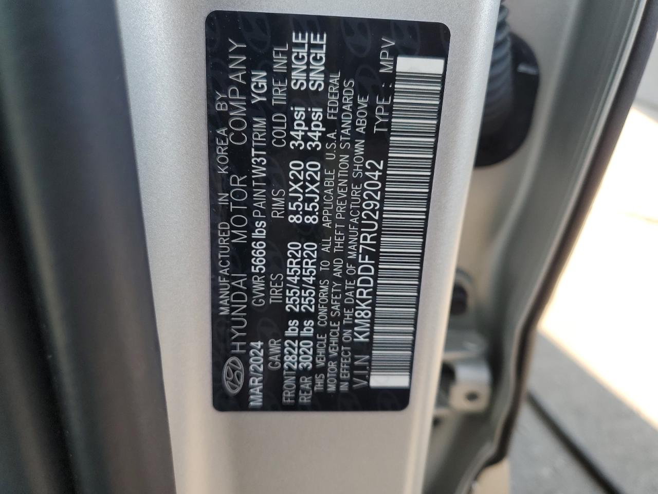 2024 Hyundai Ioniq 5 Limited VIN: KM8KRDDF7RU292042 Lot: 81051695