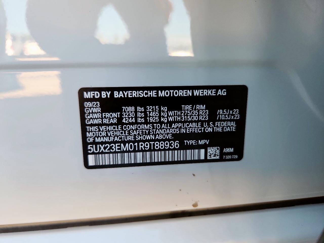 2024 BMW X7 xDrive40I VIN: 5UX23EM01R9T88936 Lot: 80354815