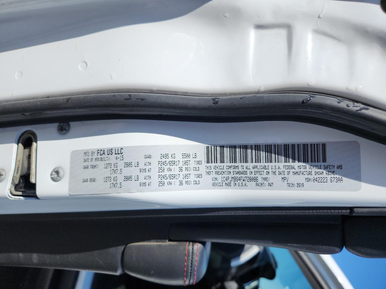 2015 Jeep Cherokee Trailhawk VIN: 1C4PJMBS4FW728086 Lot: 71095805